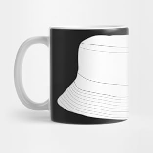 white bucket hat Mug